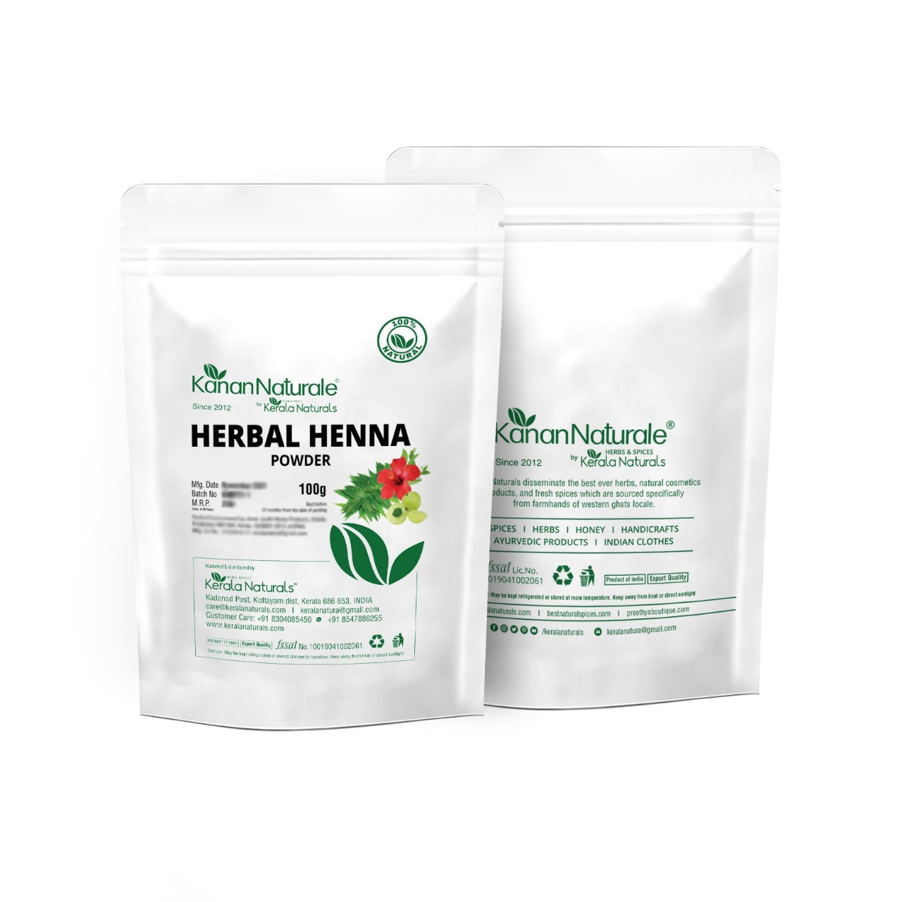 Kerala Naturals Herbal Henna Powder 2 * 100gm